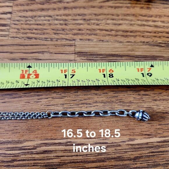 BRIGHTON Silver Flower Pendant Double Strand Necklace VINTAGE INSPIRED - Picture 6 of 10